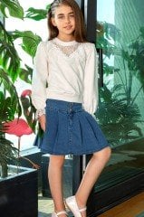 Casual Set with Skirt and Blouse
