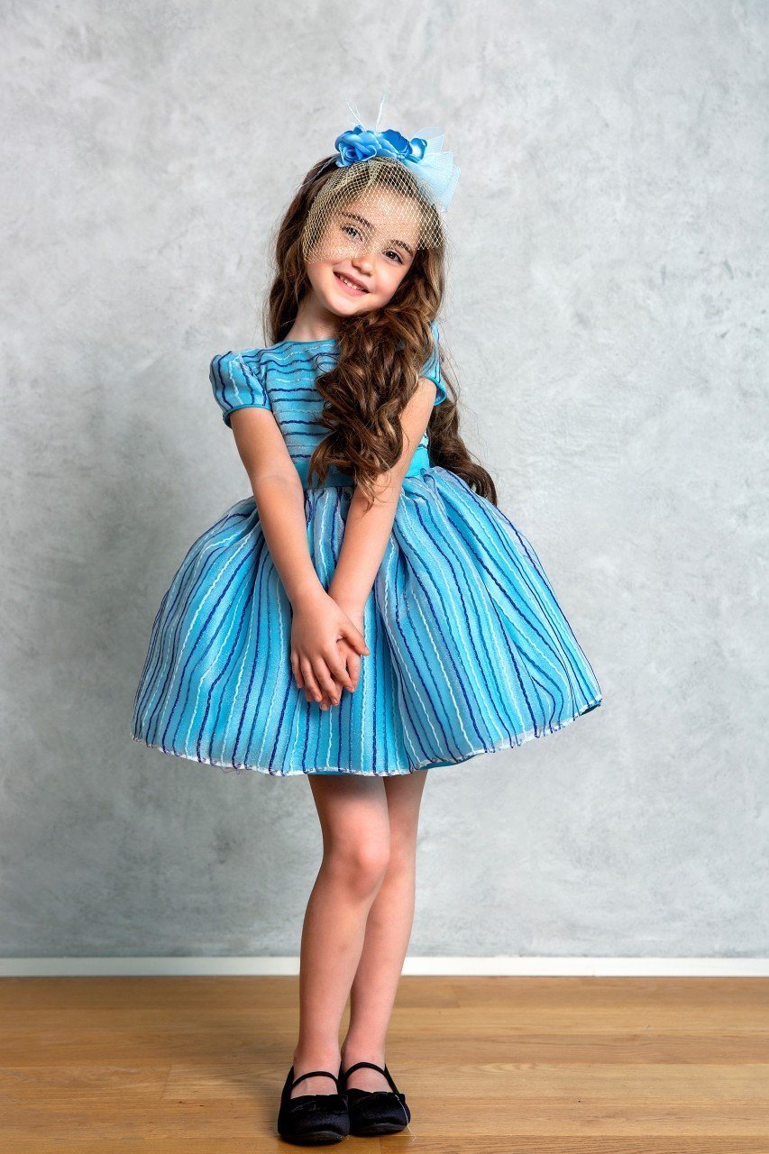 Blue Color Striped Dress