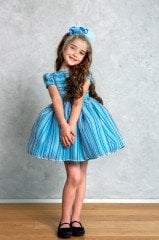 Blue Color Striped Dress