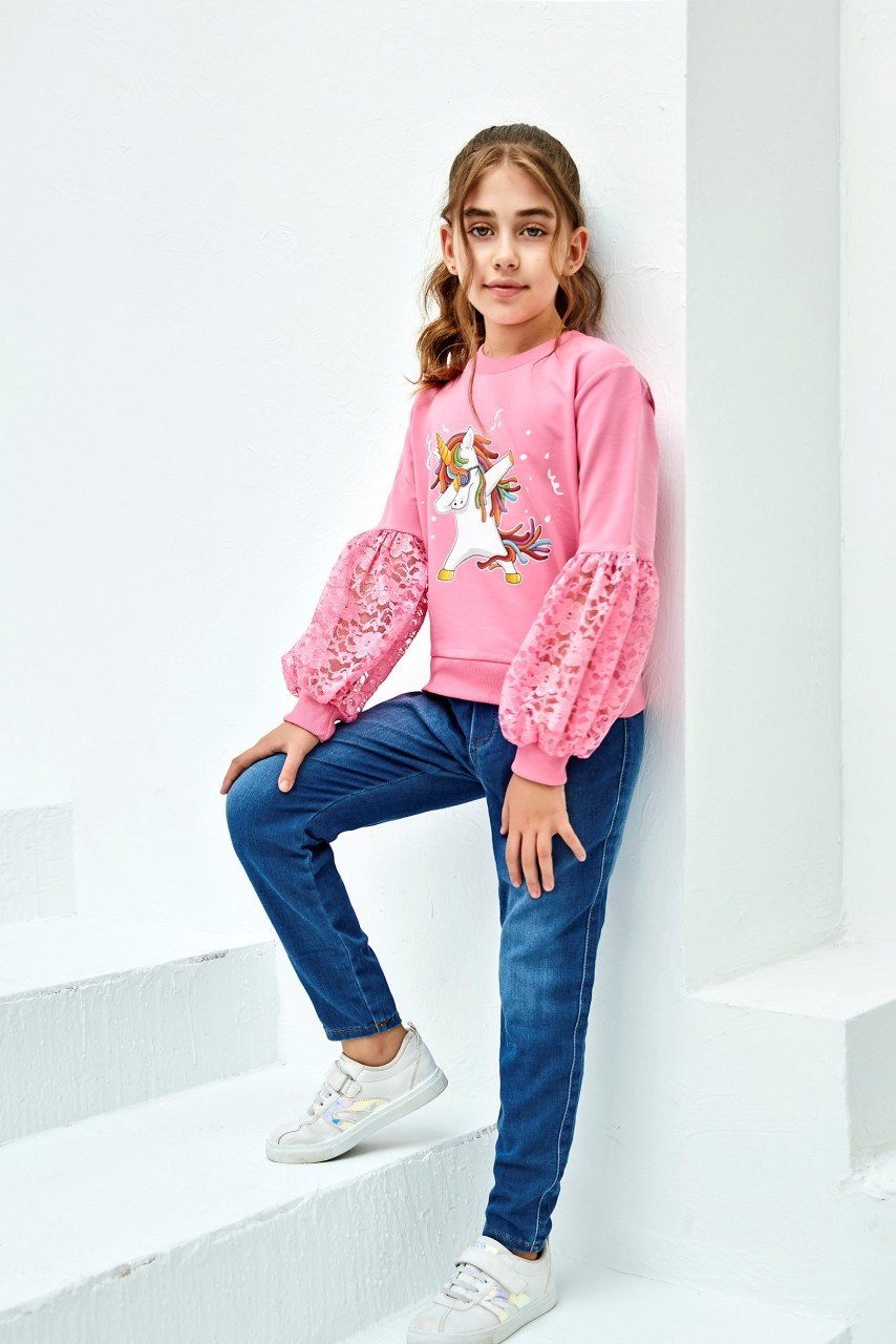 Unicorn Jean Set Pink Color