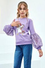 Unicorn Jean Set Purple Color