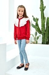 Casual Collection Jeans and Blouse Red Color
