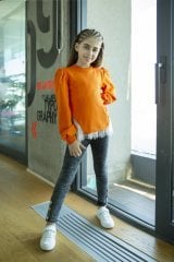 Denim Set Orange Color
