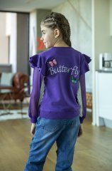 Two-piece Set With Butterflies Purple Color