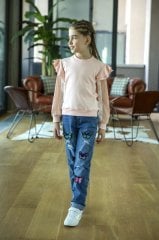 Two-piece Set With Butterflies Light Pink Color