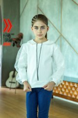 Casual Model with Decorative Zipper White Color