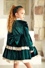 Dark Green Velvet Dress Madame Berra