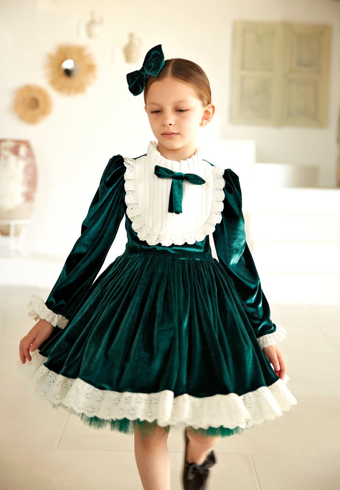Dark Green  Velvet Dress