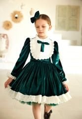 Dark Green  Velvet Dress