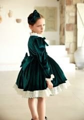 Dark Green  Velvet Dress