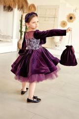 Special Model Velvet Dress Purple Color