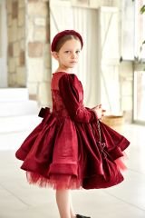 Special Model Velvet Dress Bordo Color