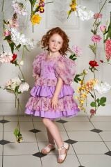 Summer Fluffy Dress For Girls Purple Color