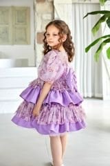 Summer Fluffy Dress For Girls Purple Color