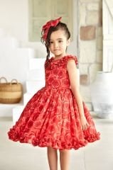 Chiffon Summer Sleeveless Dress Red Color