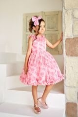 Chiffon Summer Sleeveless Dress Pink Color
