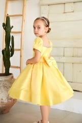 Satin Ball Dress Yellow Color