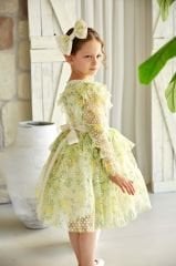 Polka Dot Mesh Dress Yellow Color