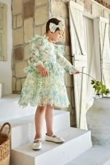 Polka Dot Mesh Dress Blue Color