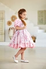 Floral Print Summer Dress Pink Color