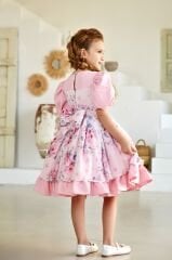 Floral Print Summer Dress Pink Color