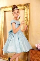 Sparkling Evening Dress Blue Color