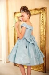 Sparkling Evening Dress Blue Color