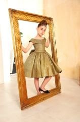 Sparkling Evening Dress Gold Color