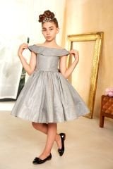 Sparkling Evening Dress Silver Color