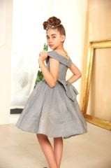 Sparkling Evening Dress Silver Color