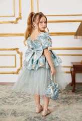 Summer Party Dress For Girls Green  Color