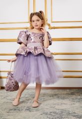 Summer Party Dress For Girls Purple Color