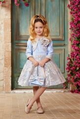 Party Dress Blue Color with Bolero