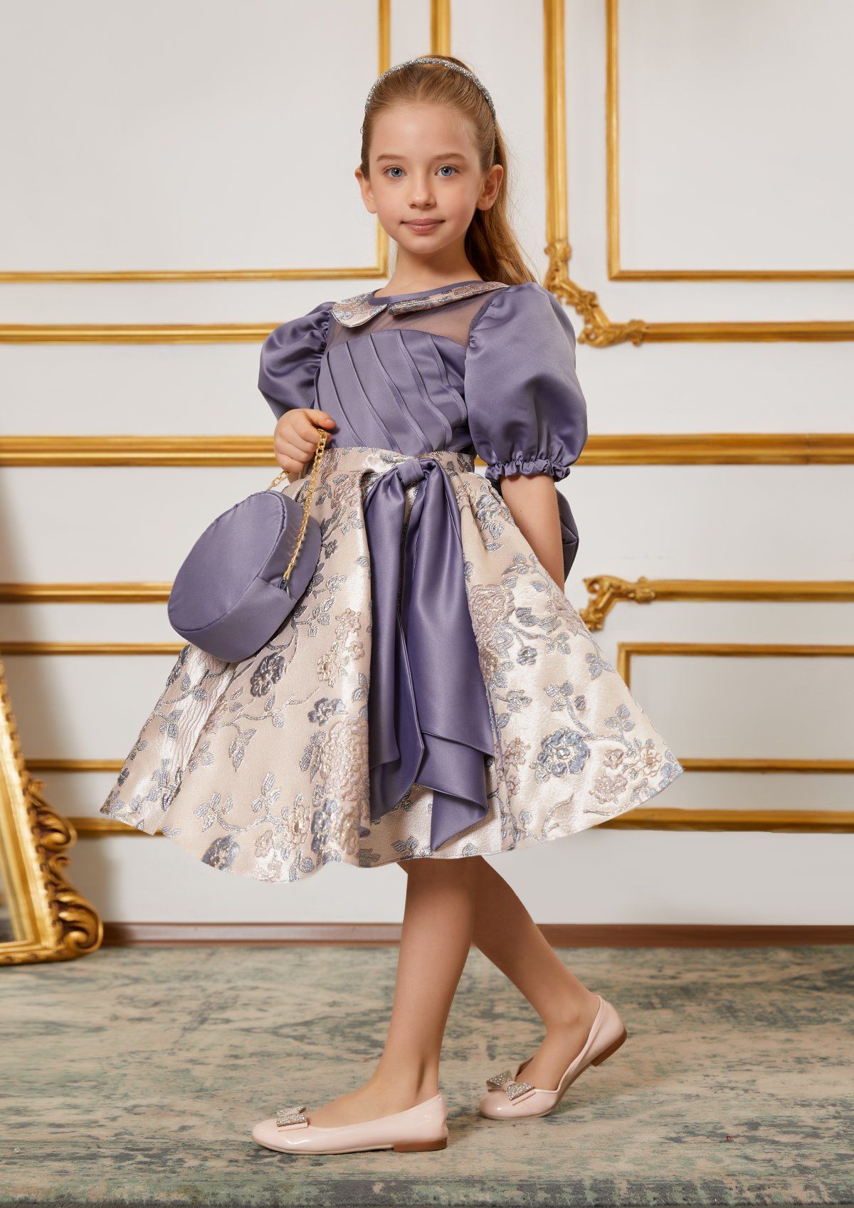 Special Design Dress for Girls Blue Color