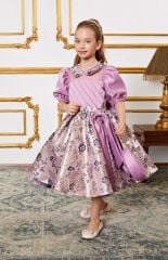 Special Design Dress for Girls Purple Color