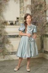 New Design Dress Green Color With Handbag and Hair Accessory
