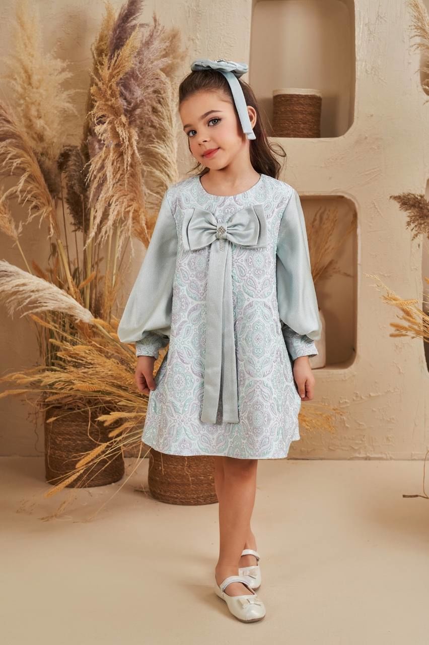 Elegant Straight Dress For Girls Light Green  Color