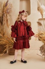 Straight Baby Dress With Hair Accessory Red Color