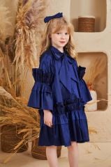 Straight Baby Dress With Hair Accessory Blue Color