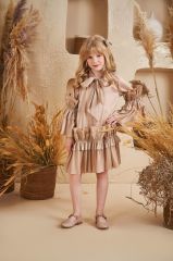 Straight Baby Dress With Hair Accessory Light Brown Color