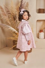 Straight Baby Dress With Hair Accessory Pink Color