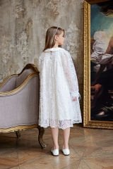 Lace Dress With Hair Accessory Off White Color