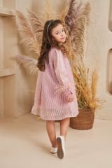 Light Party Dress With Hair Accessory Pink Color