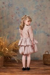 Exclusive Satin Party Dress Beige Color