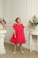Exclusive Chiffon Party Dress  Fuchsia Color