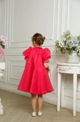 Exclusive Chiffon Party Dress  Fuchsia Color