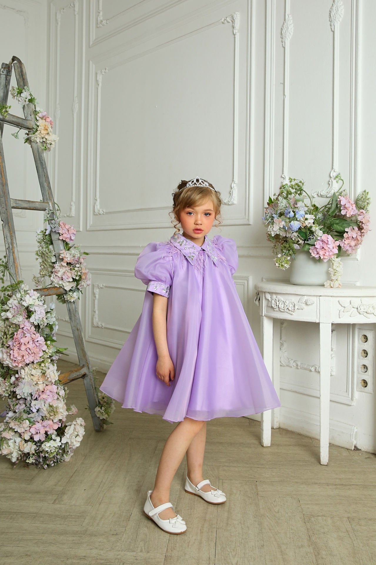 Exclusive Chiffon Party Dress Light Purple Color