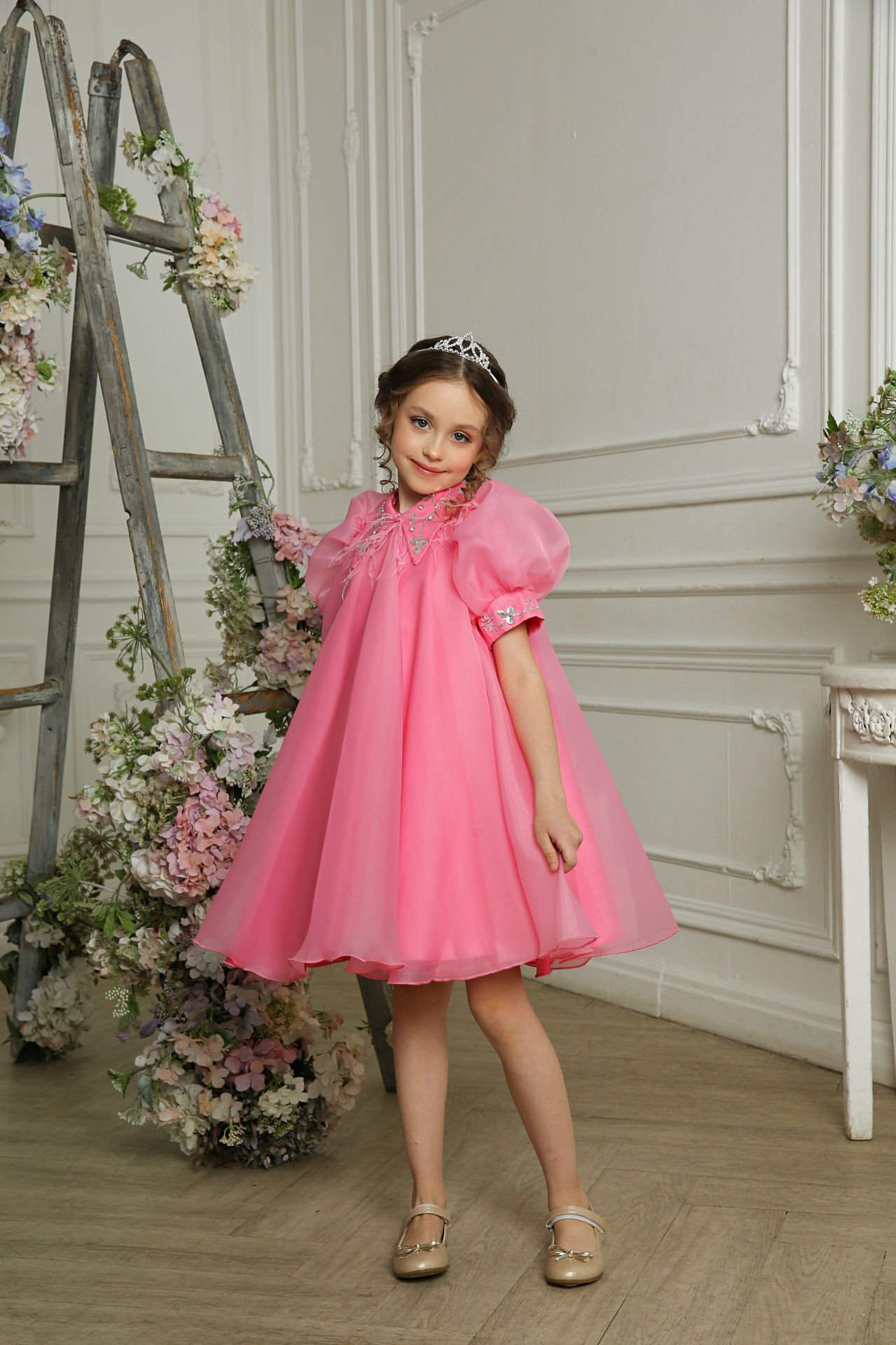 Exclusive Chiffon Party Dress Pink Color
