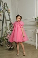 Exclusive Chiffon Party Dress Pink Color