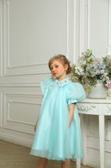Exclusive Chiffon Party Dress Light Green Color